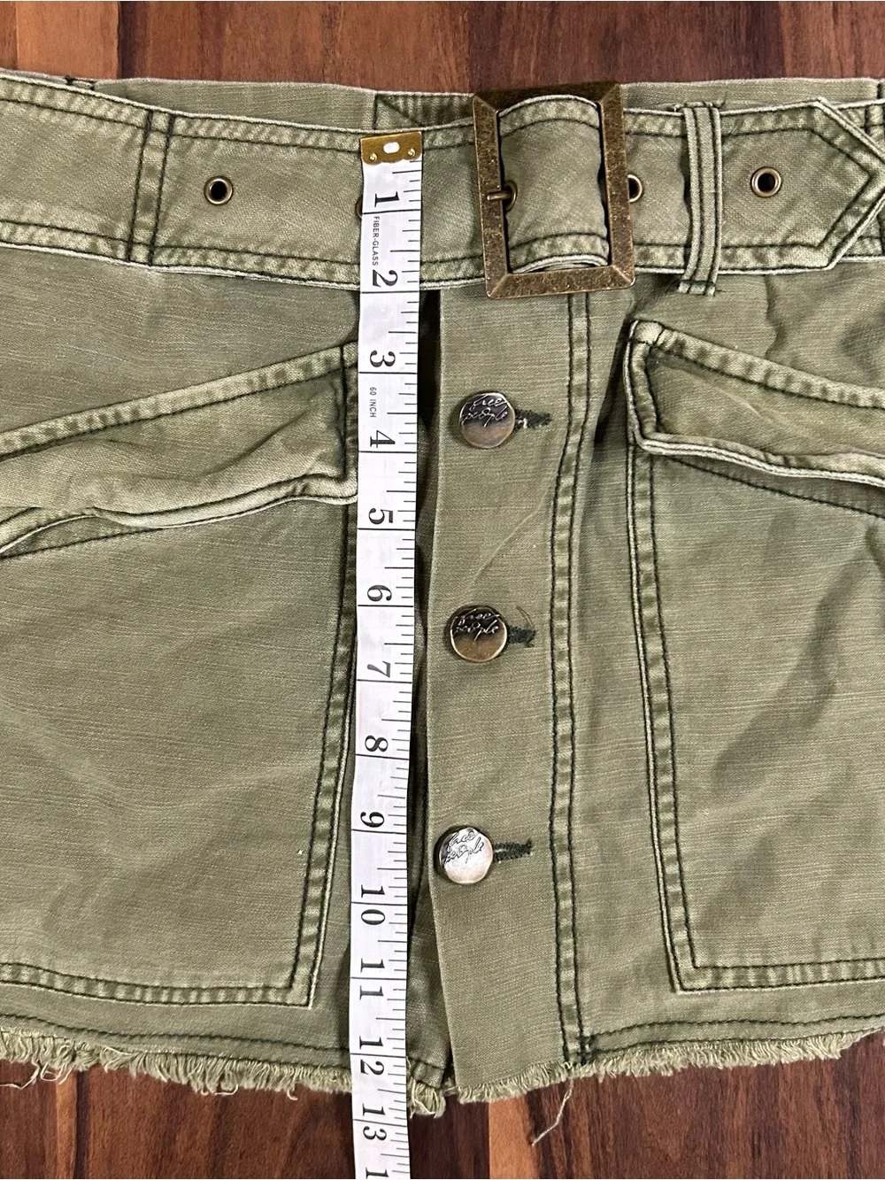 Free People Olive Green hangin’ on tight cargo mini skirt.